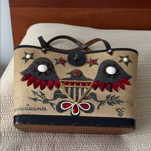 Enid Collin’s “Americana” Jeweled Tote with Red, White & Blue Details